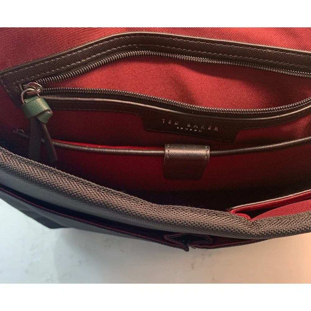Ted Baker London Black Messenger Bag with Adjustable Strap
